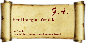 Freiberger Anett névjegykártya