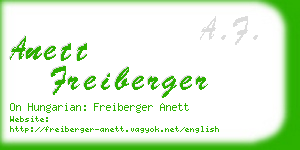anett freiberger business card